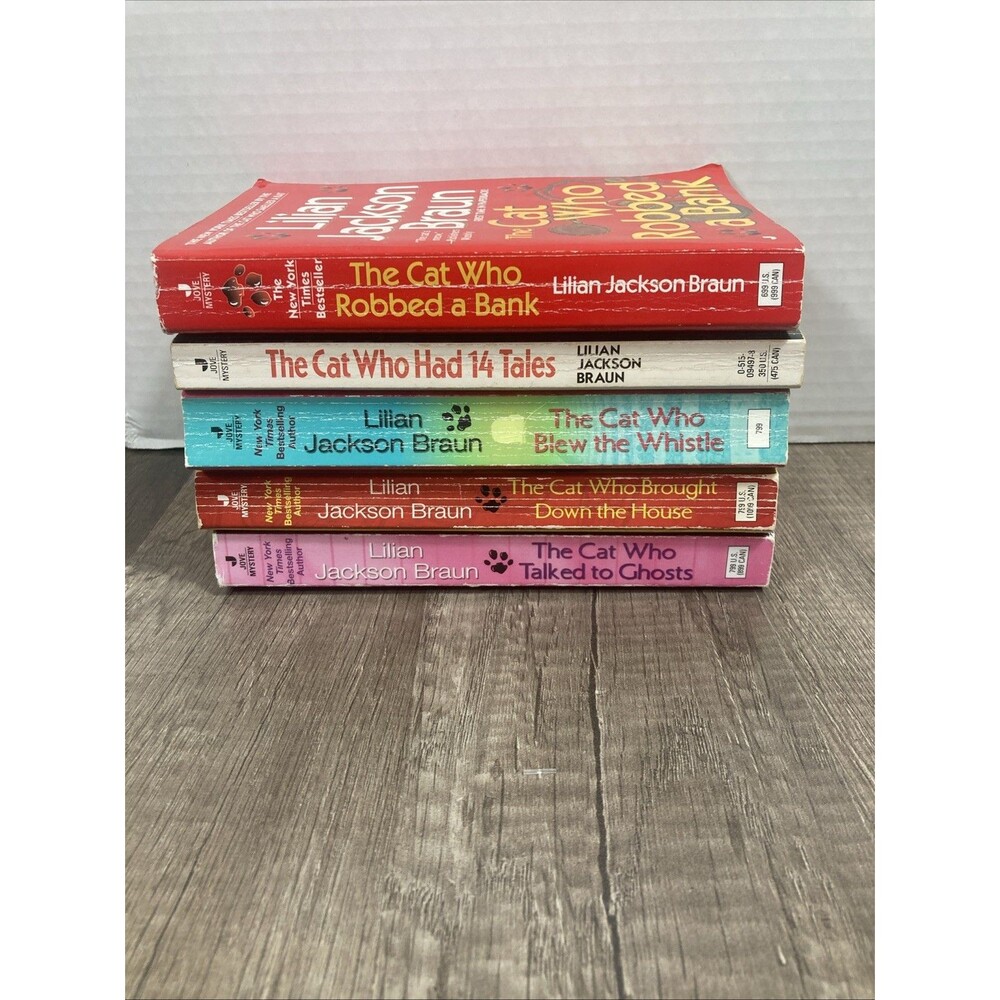 Lilian Jackson Braun Cat Who Mystery Series Book Lot of 5 PB Cozy Crime Fiction - Picture 3 of 8